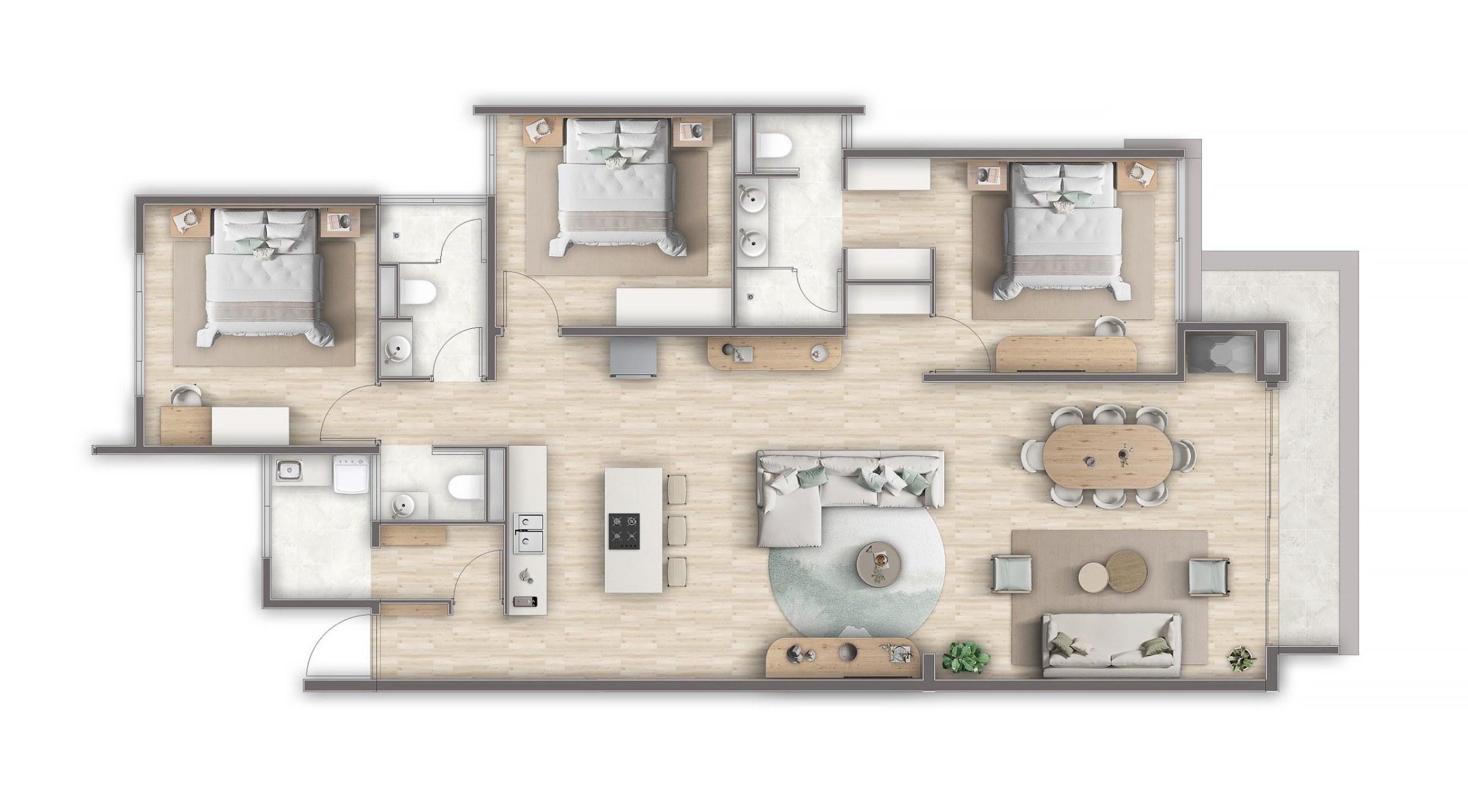 EXCLUSIVE COLLECTION OF 3-BEDROOM APARTMENTS IN MOKA — image 7